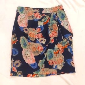 Anthropologie Rebekah Maysles cats/cherry/roses silk skirt in size 6